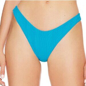 🌻NEW w.tag L*Space Blue Pointelle Ribbed Cabana Bitsy Bikini Bottom Size L $88